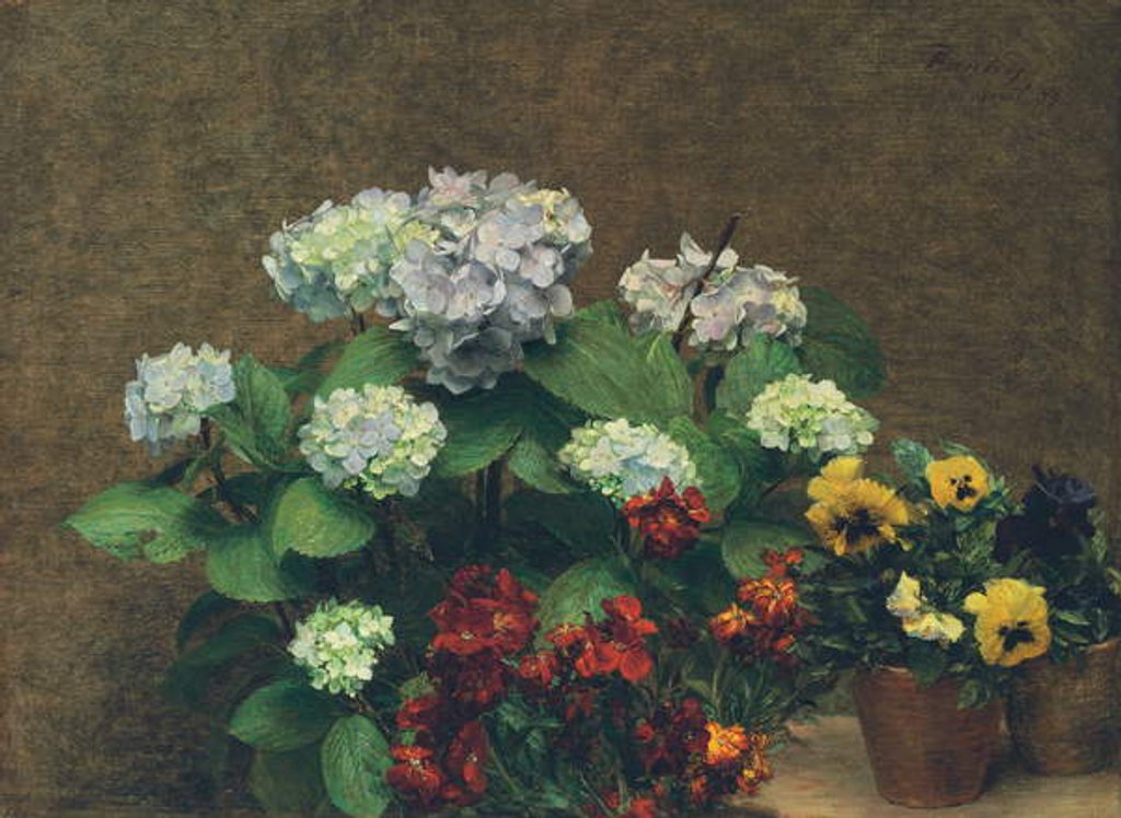 Detail of Flowers; Fleurs, 1879 by Ignace Henri Jean Fantin-Latour