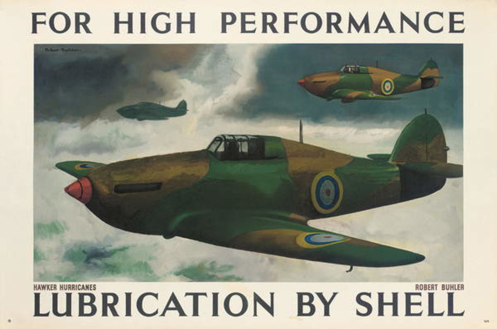 Detail of For High Performance Lubrication by Shell', an advertising poster by Robert Buhler