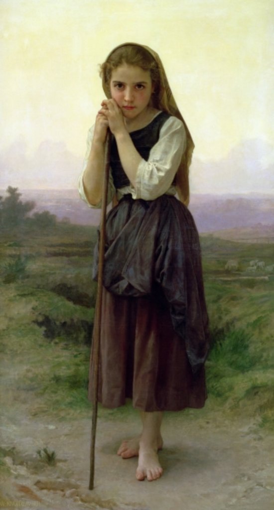 Detail of A Little Shepherdess, 1891 by William-Adolphe Bouguereau