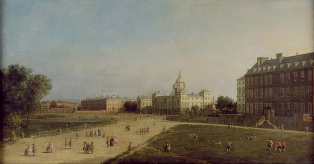 Detail of A view of the Horse Guards from St. James's Park by Canaletto