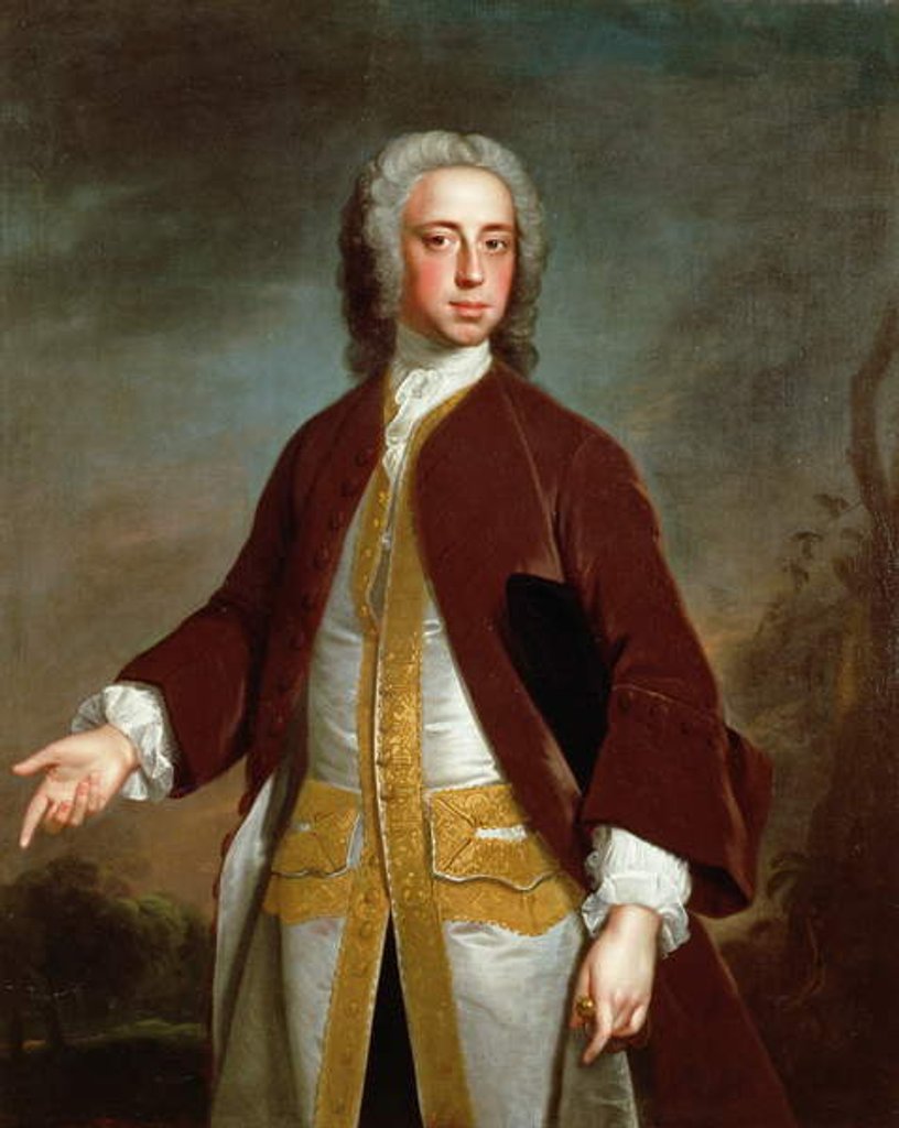 Detail of Portrait of Lord Sherard Manners, 6th son of the Duke of Rutland, before 1742 by Allan Ramsay