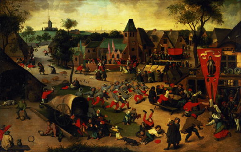 Detail of A Carnival on the Feast Day of St. George in a village near Antwerp by Abel Grimmer or Grimer