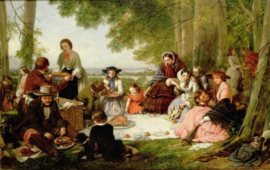 Detail of A Picnic, 1857 by Henry Nelson O'Neil