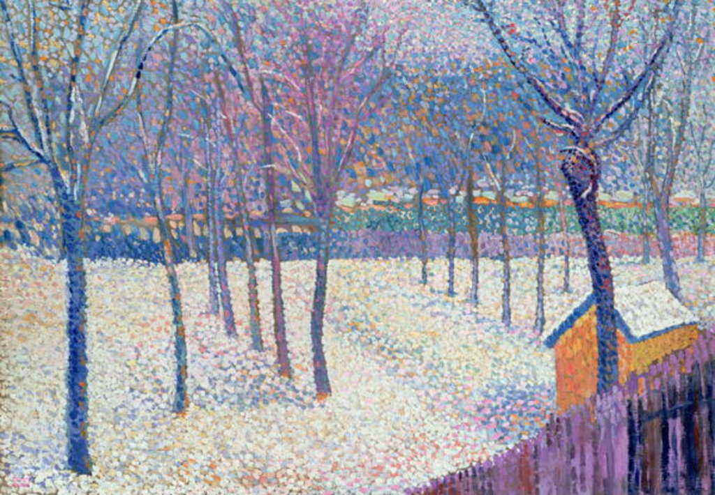 Detail of The Orchard under the Snow by Hippolyte Petitjean
