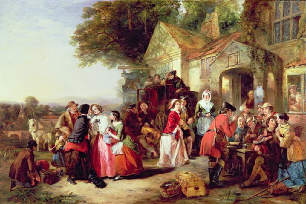 Detail of The Arrival of the Coach, 1850 by Thomas Falcon Marshall