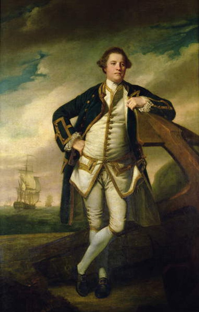 Detail of Capt. Philemon Pownall in naval uniform, 1762-65 by Joshua Reynolds