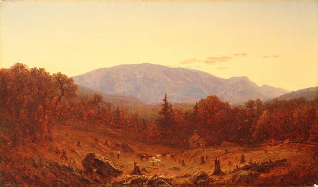 Detail of Twilight on Hunter Mountain by Sanford Robinson Gifford