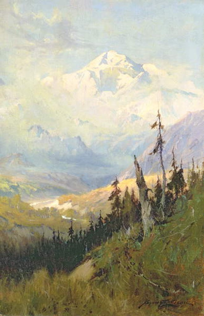 Detail of An Autumn Day, Mt. McKinley by Sidney Laurence
