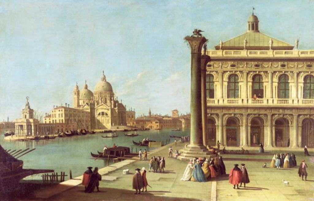 Detail of Entrance to the Grand Canal, Venice, with the Piazzetta and the Church of Santa Maria della Salute by G. Canaletto