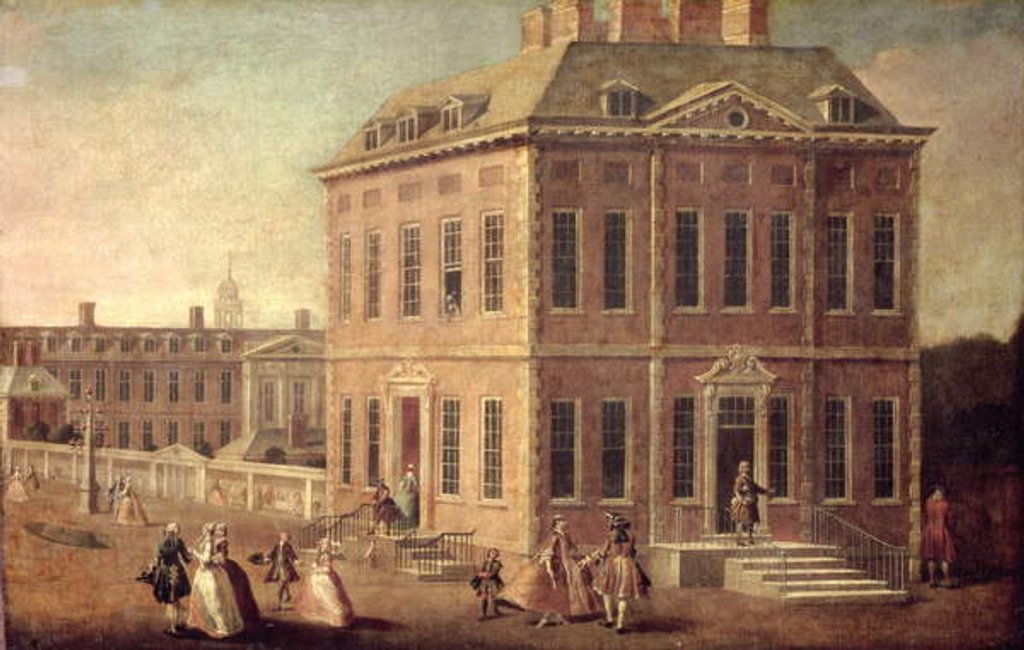 Detail of View of Ranelagh House and Gardens, and the Chelsea Hospital, with figures walking in the foreground by Joseph Nickolls