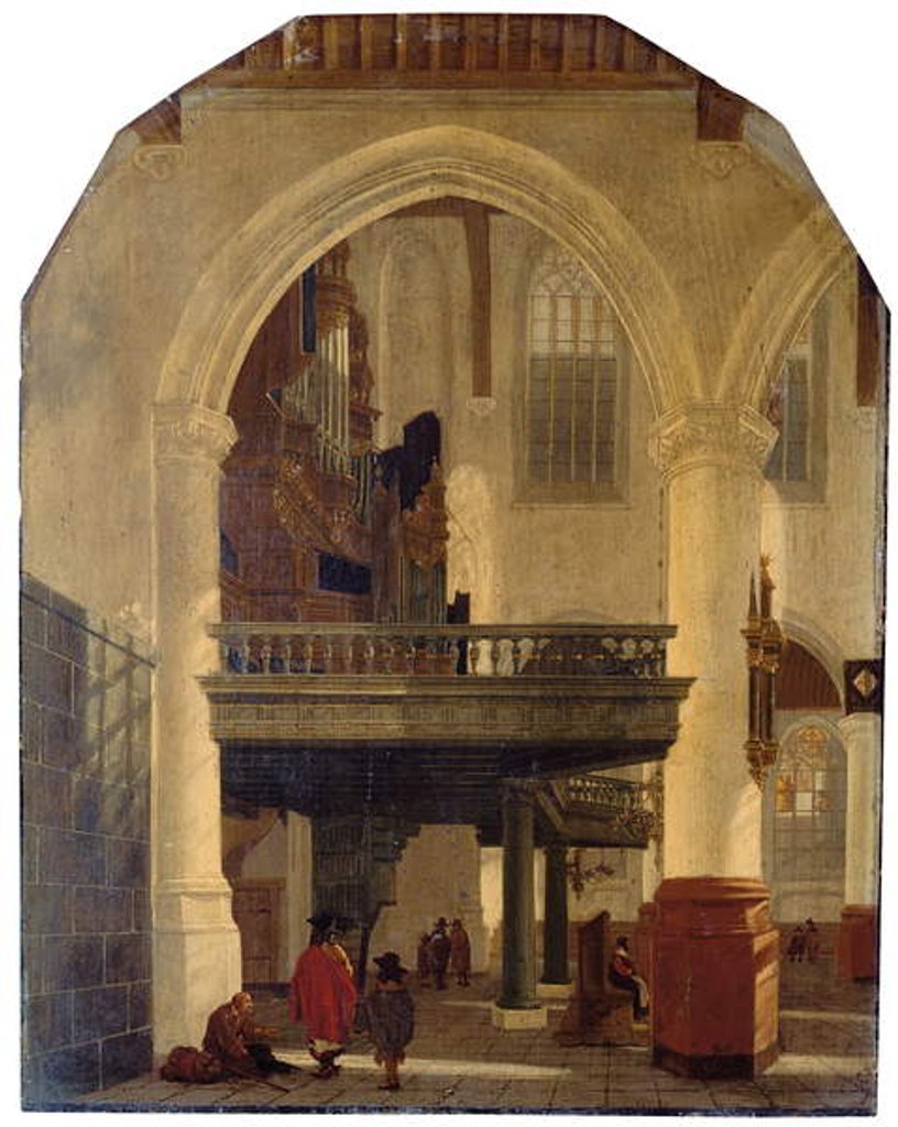 Detail of The west end of the Oude Kerk, Delft by Gerrit Houckgeest