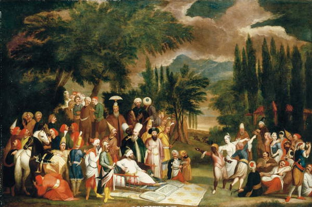 Detail of The hunting party of Sultan Ahmed III by Jean Baptiste Vanmour