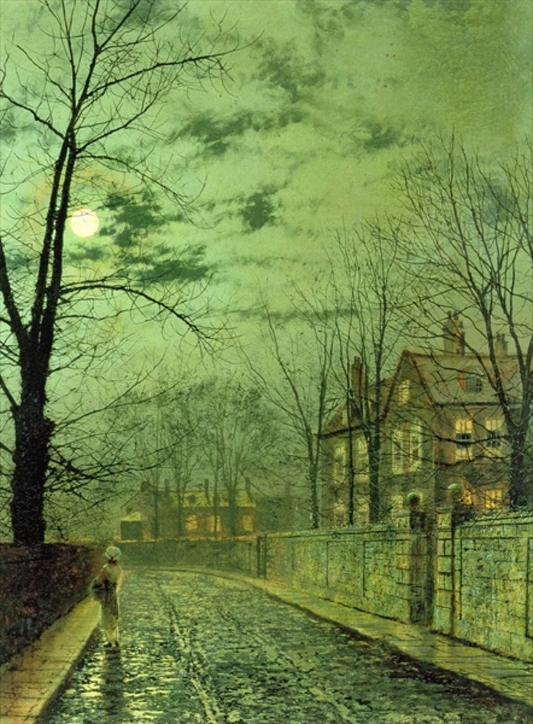 Detail of A Moonlit Road by John Atkinson Grimshaw