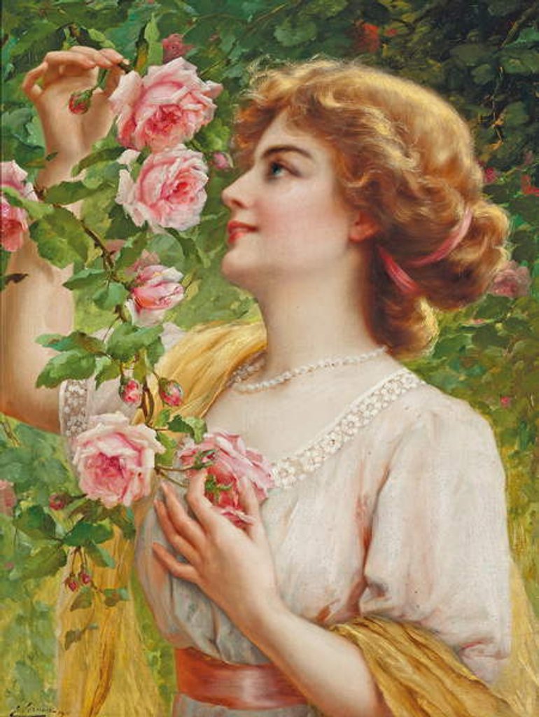 Detail of Fragrant roses by Emile Vernon