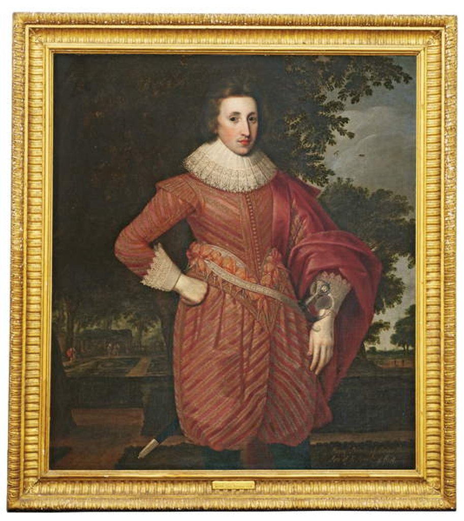 Detail of Portrait of a gentleman, traditionally identified as Henry, Prince of Wales, c.1620 by Anglo-Flemish School