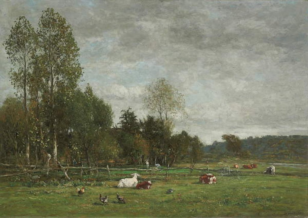 Detail of Pasture near Honfleur, 1864 by Eugene Louis Boudin
