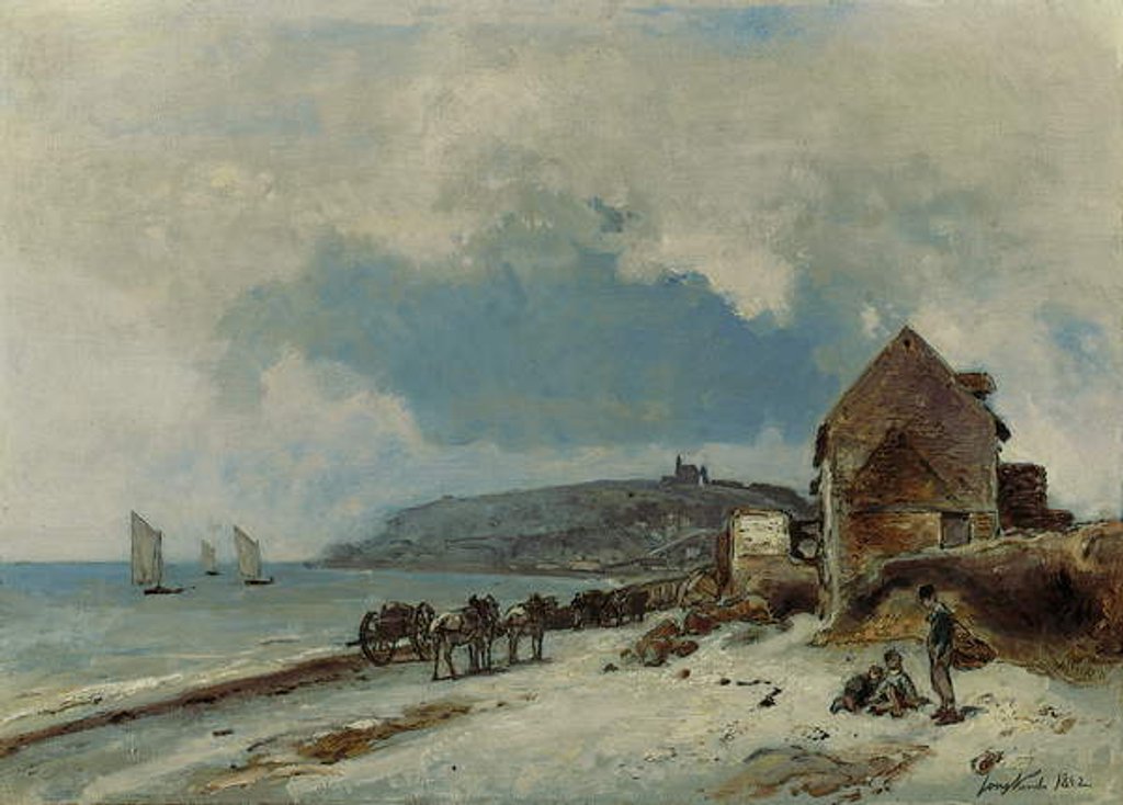 Detail of The Beach at Sainte-Adresse, 1862 by Johan-Barthold Jongkind
