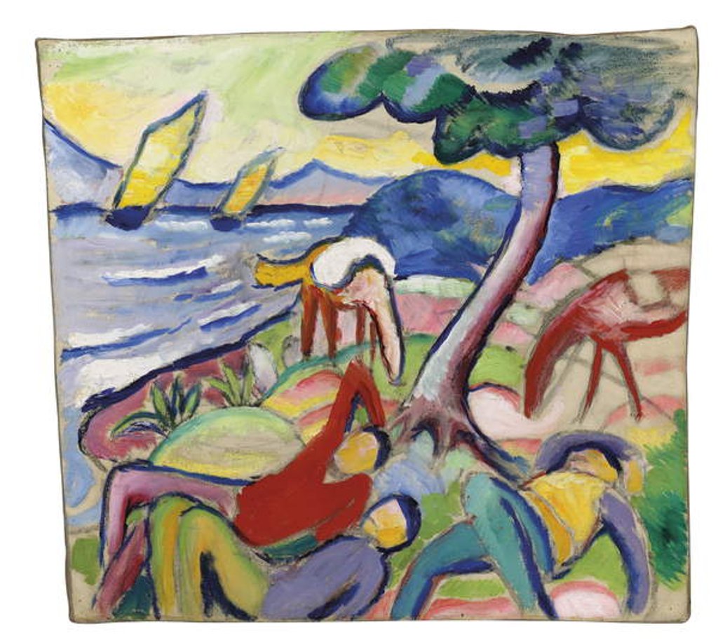 Detail of Sleeping Riders, 1910 by August Macke