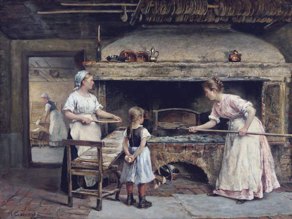 Detail of Inside a bakery, 1885 by Gustaf Olaf Cederstrom