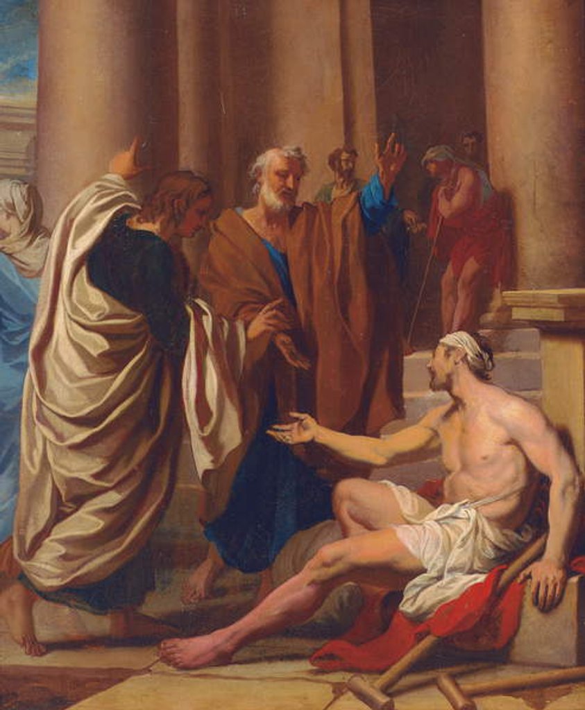 Detail of Saint Peter Healing the Lame by Claude-Guy Halle