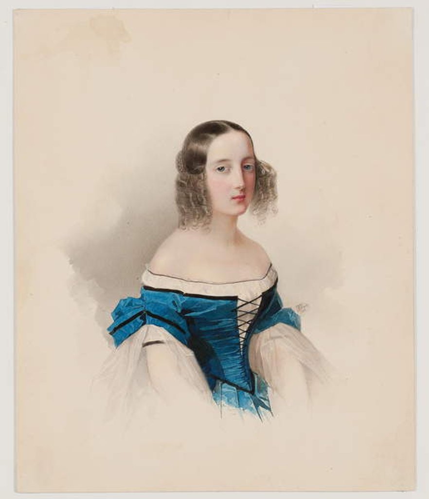 Detail of Portrait of Grand Duchess Maria Nikolaievna, 1838 by Vladimir Ivanovich Hau