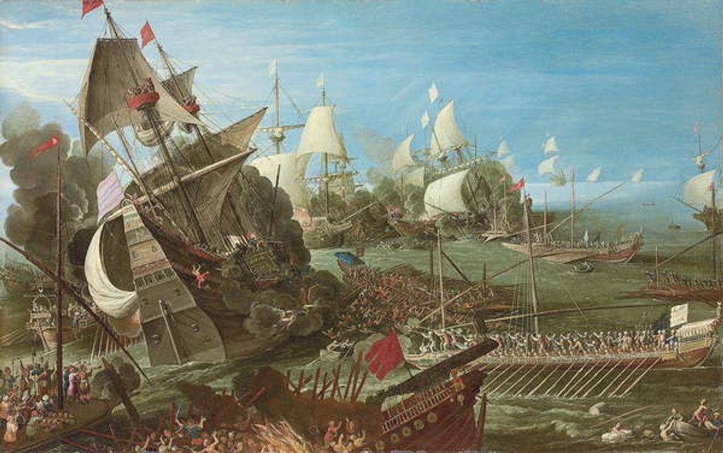 Detail of The Battle of Lepanto, 1622 by Andries van Eertvelt