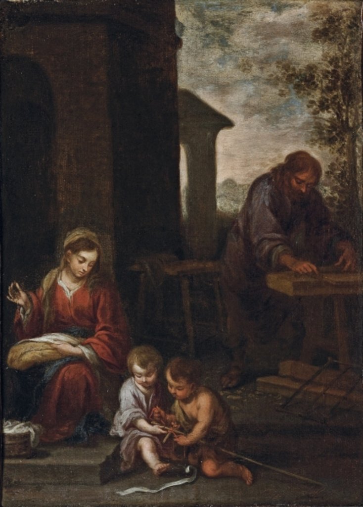 Detail of The Holy Family with the Infant St. John the Baptist, 1660-70 by Bartolome Esteban Murillo