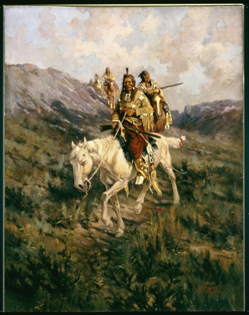 Detail of Visit to Another Tribe, 1909 by Edgar Samuel Paxson