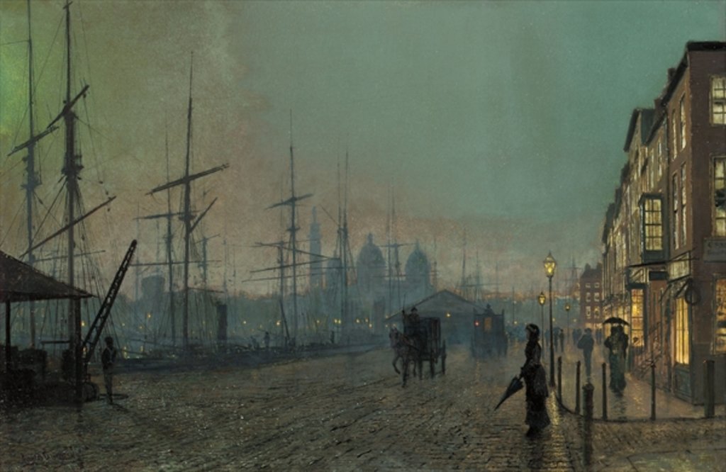Detail of Humber Dockside, 1881 by John Atkinson Grimshaw