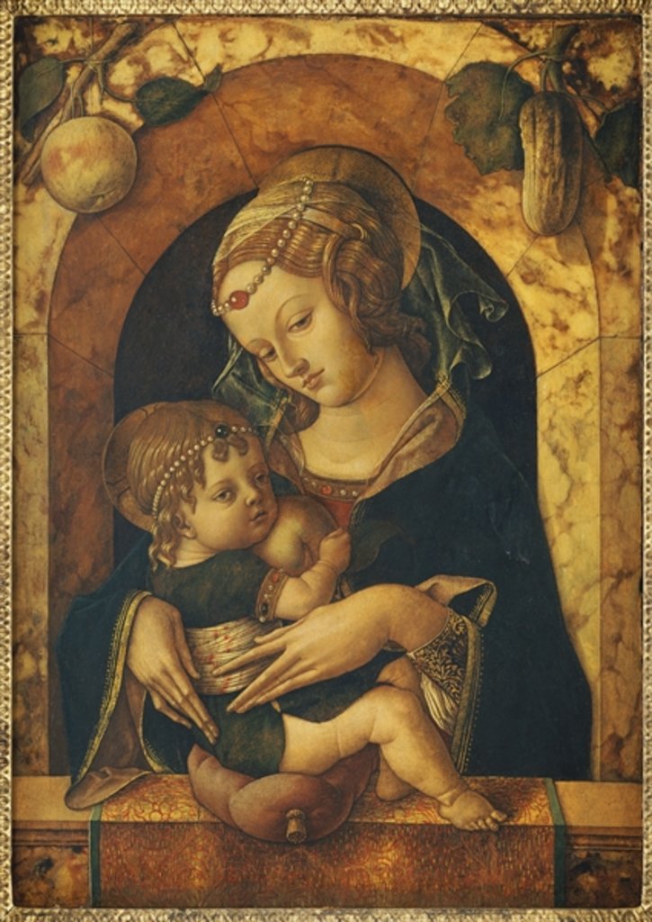Detail of The Madonna and Child at a marble parapet by Carlo Crivelli