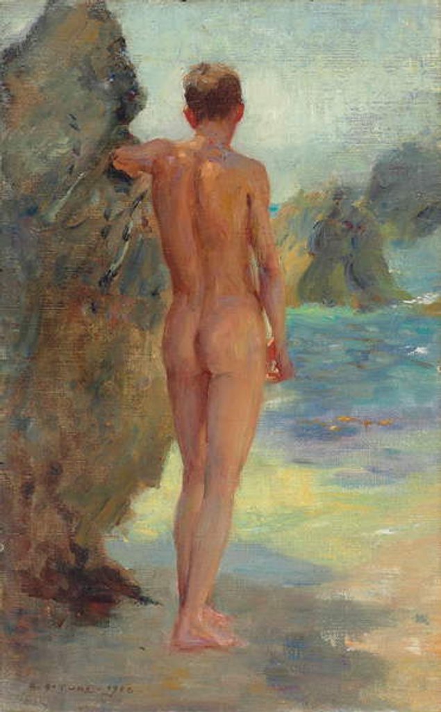 Detail of The bather, 1912 by Henry Scott Tuke