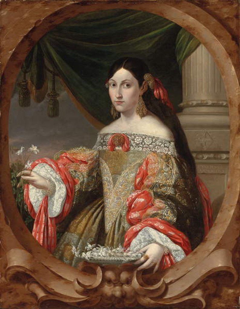 Detail of Portrait of a lady, 1682 by Cornelis III Schut