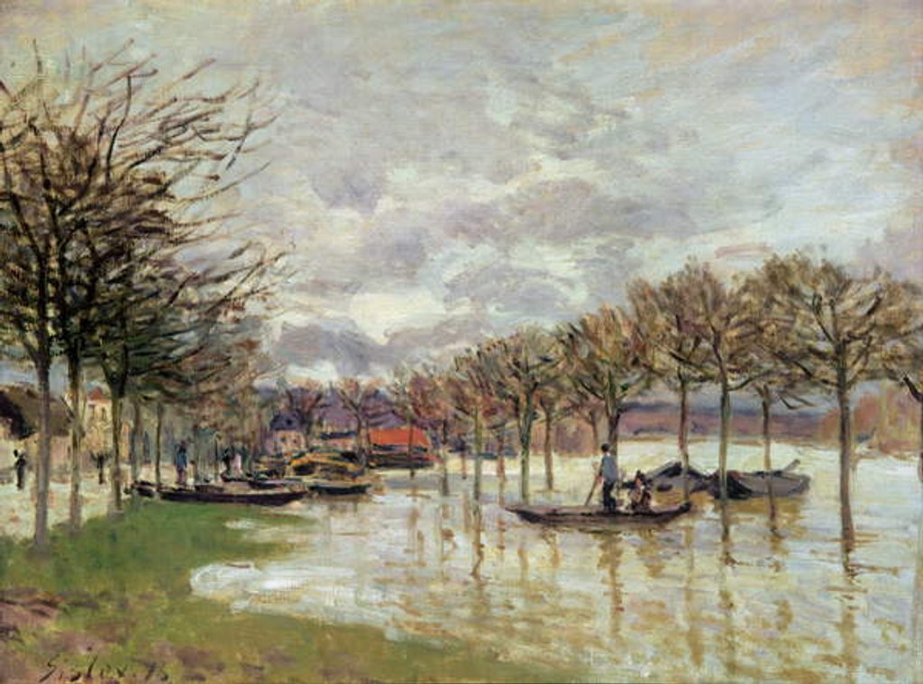 Detail of Flooding on the Road to Saint Germain, 1876 by Alfred Sisley