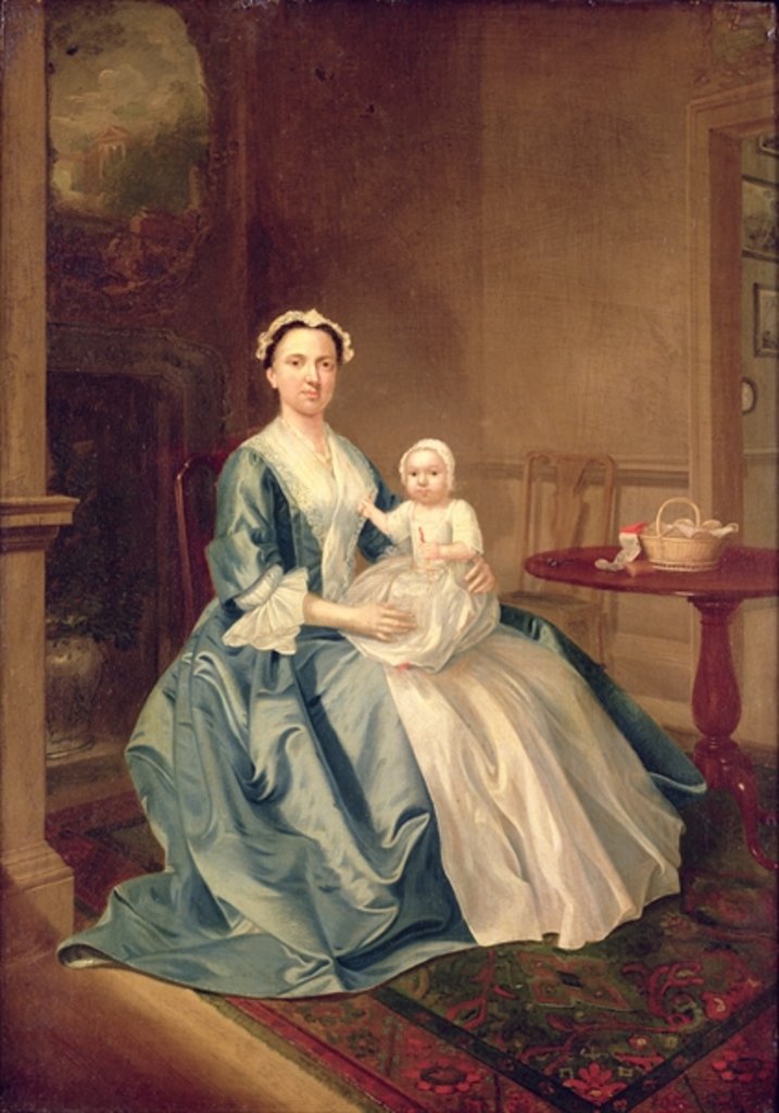 Detail of Portrait of a lady of the Lister family and Child by Arthur Devis