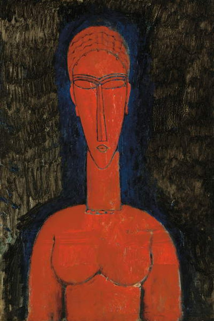 Detail of Red Bust, Caryatid, 1913 by Amedeo Modigliani