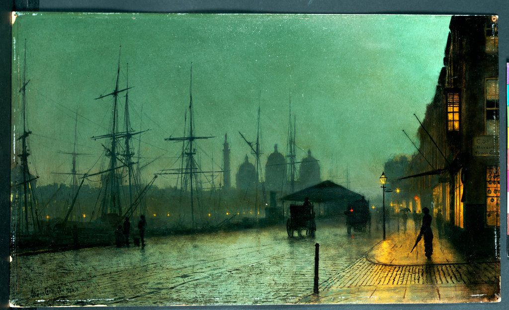 Detail of Humber Dockside, Hull, 1882 by John Atkinson Grimshaw