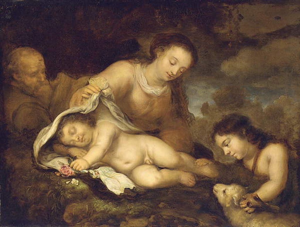 Detail of The Holy Family with Infant Saint John the Baptist by Jurgen Ovens