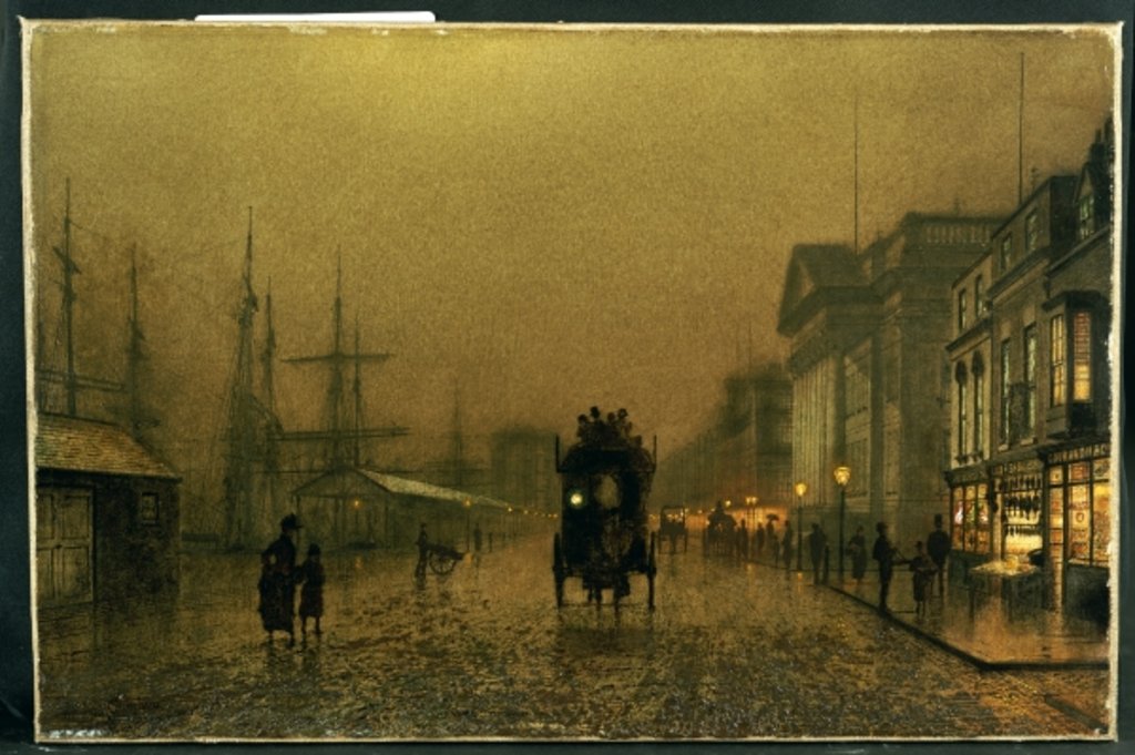 Detail of Salthouse Dock, Liverpool by John Atkinson Grimshaw