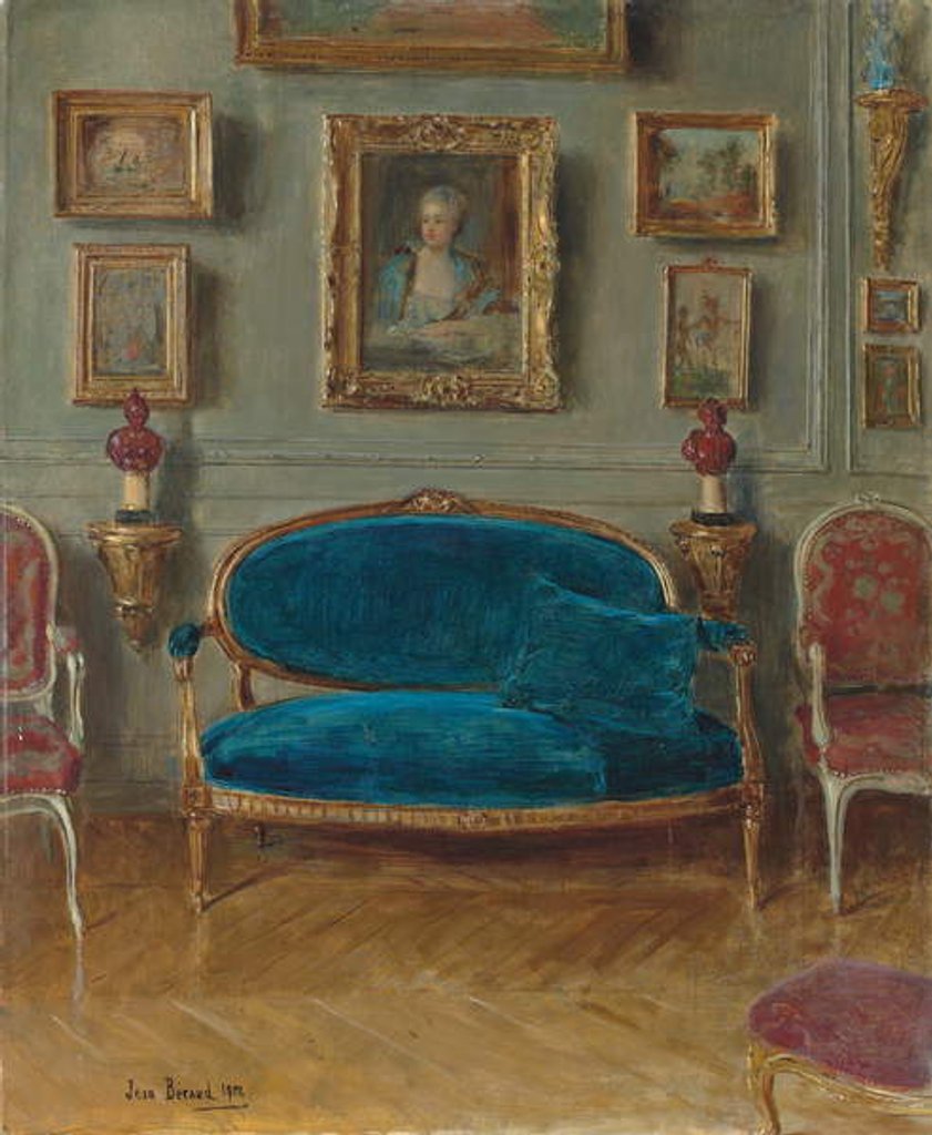 Detail of Le canapé bleu, 1912 by Jean Beraud