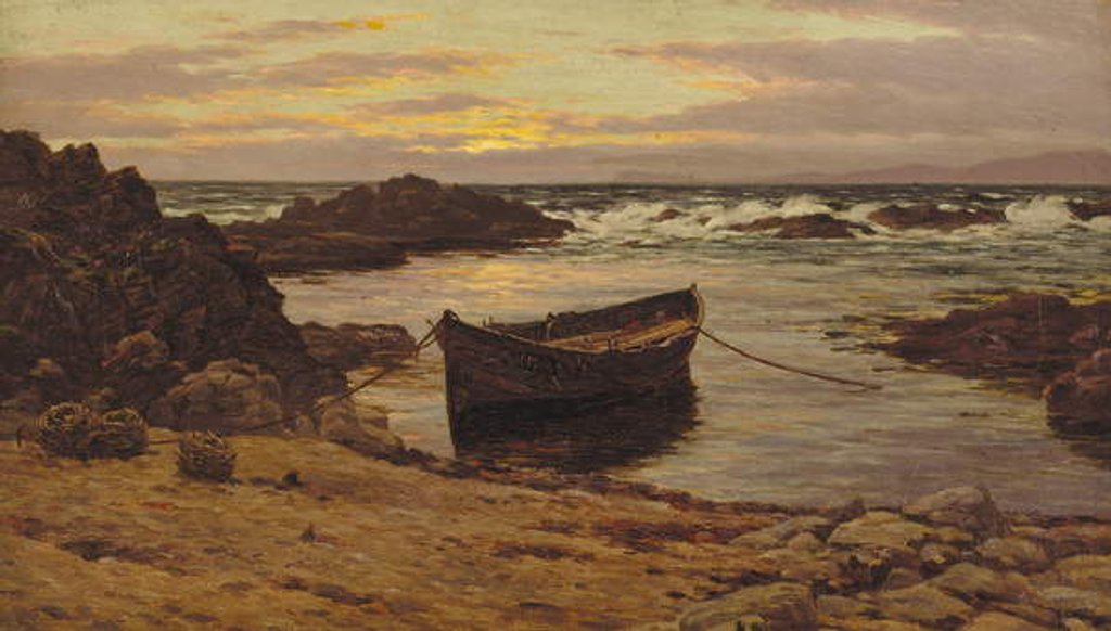 Detail of Sunset over the coast by Colin Hunter