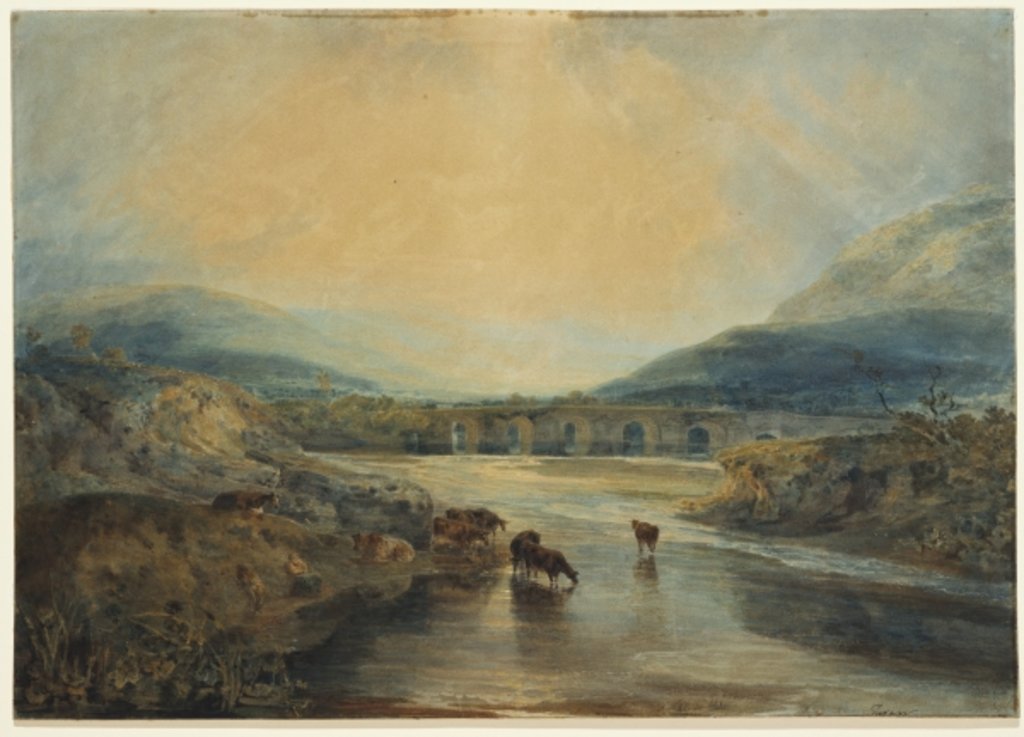 Detail of Abergavenny Bridge, Monmouthshire: Clearing Up After a Showery Day by Joseph Mallord William Turner