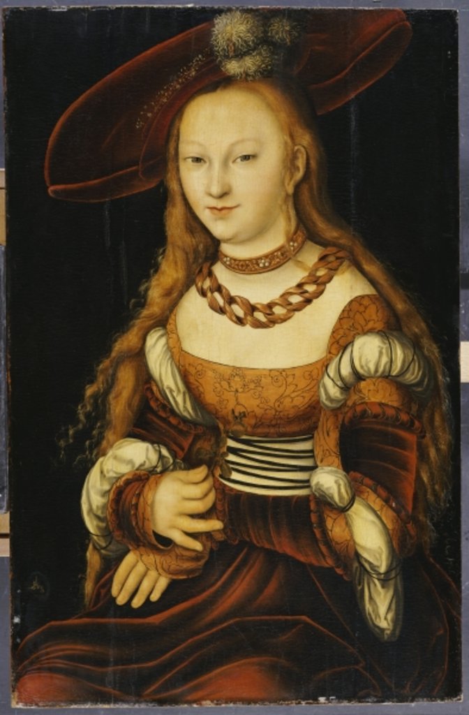 Detail of Portrait of a Young Lady, c.1350 by Lucas the Elder Cranach