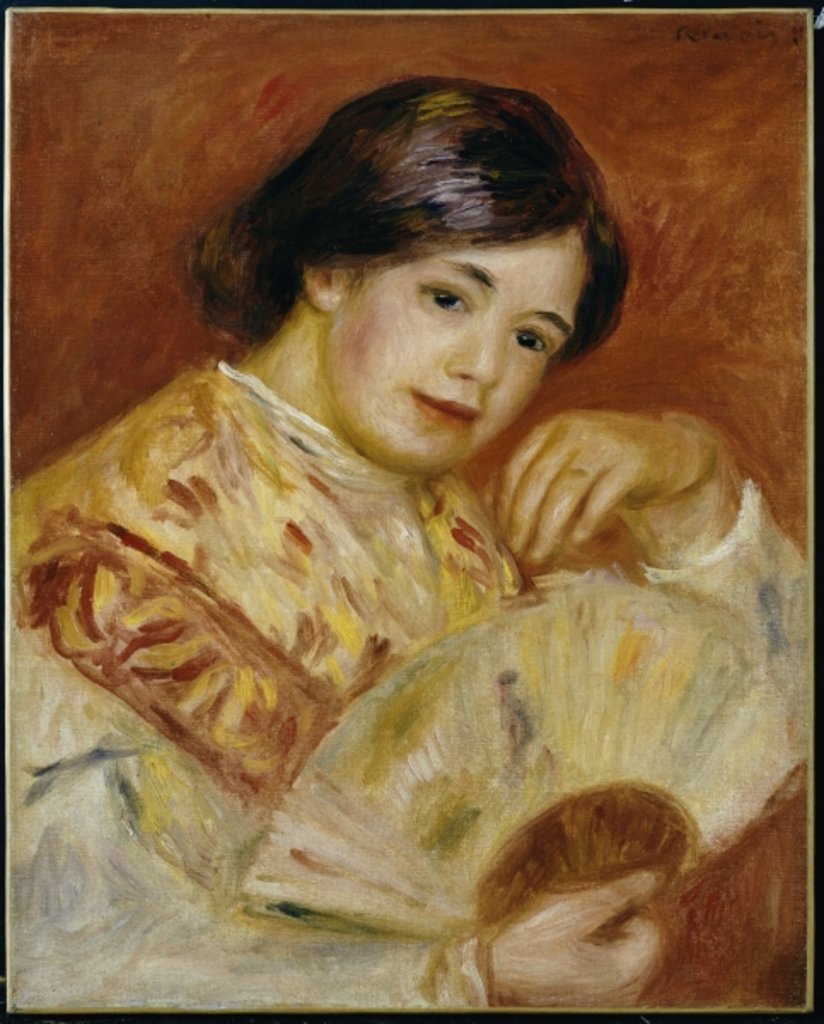 Detail of Coco with a Japanese Fan, c.1906 by Pierre Auguste Renoir