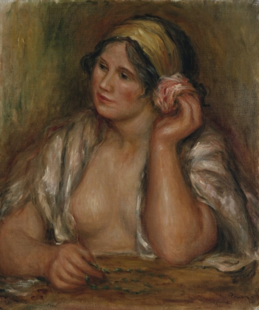 Detail of Gabrielle with Green Necklace, c.1905 by Pierre Auguste Renoir