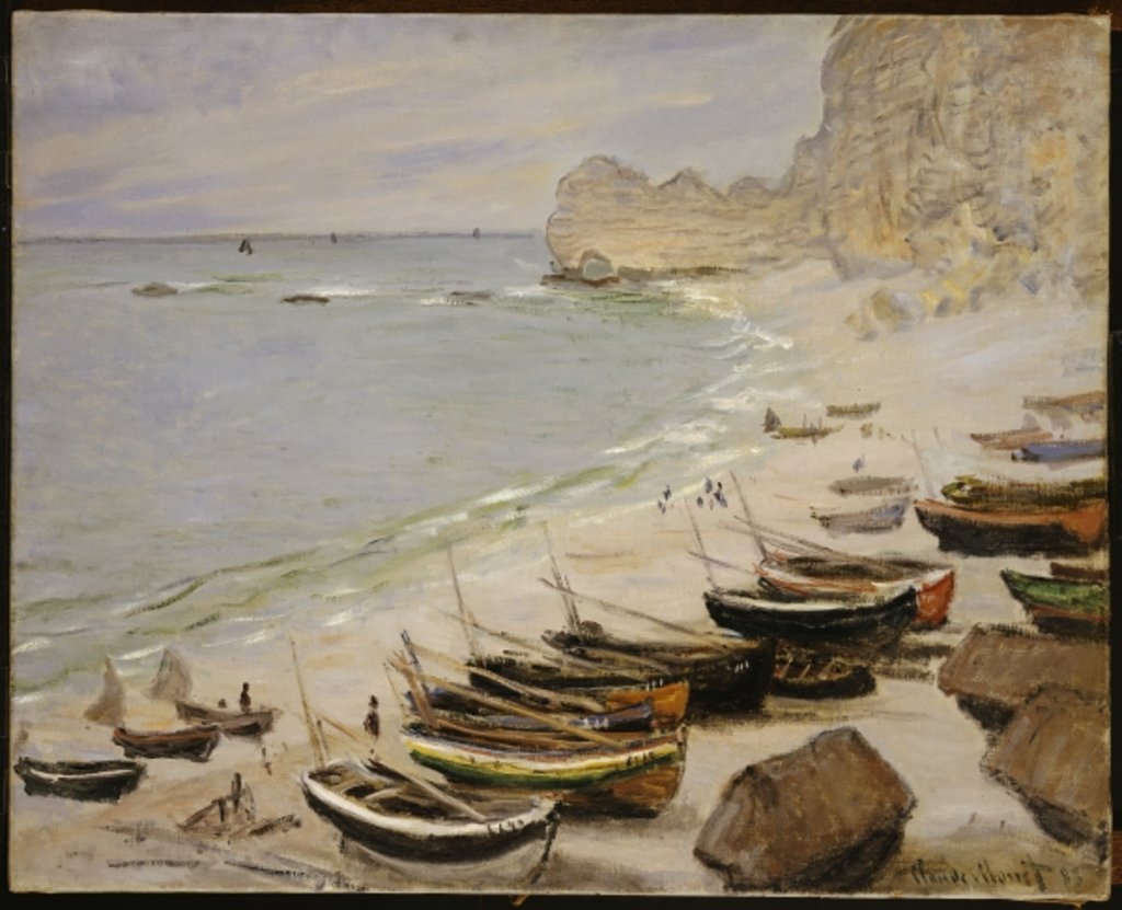 Detail of Boats on the Beach at Etretat, 1883 by Claude Monet