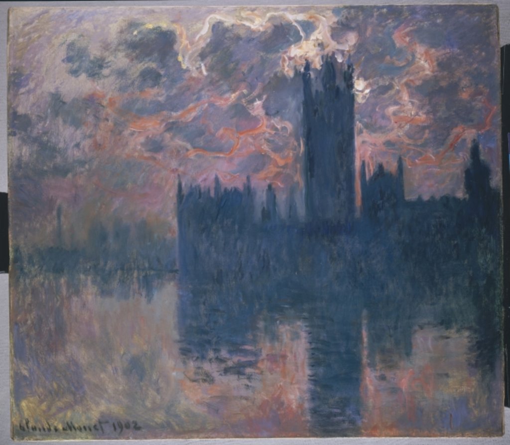 Detail of Houses of Parliament, Sunset, 1902 by Claude Monet