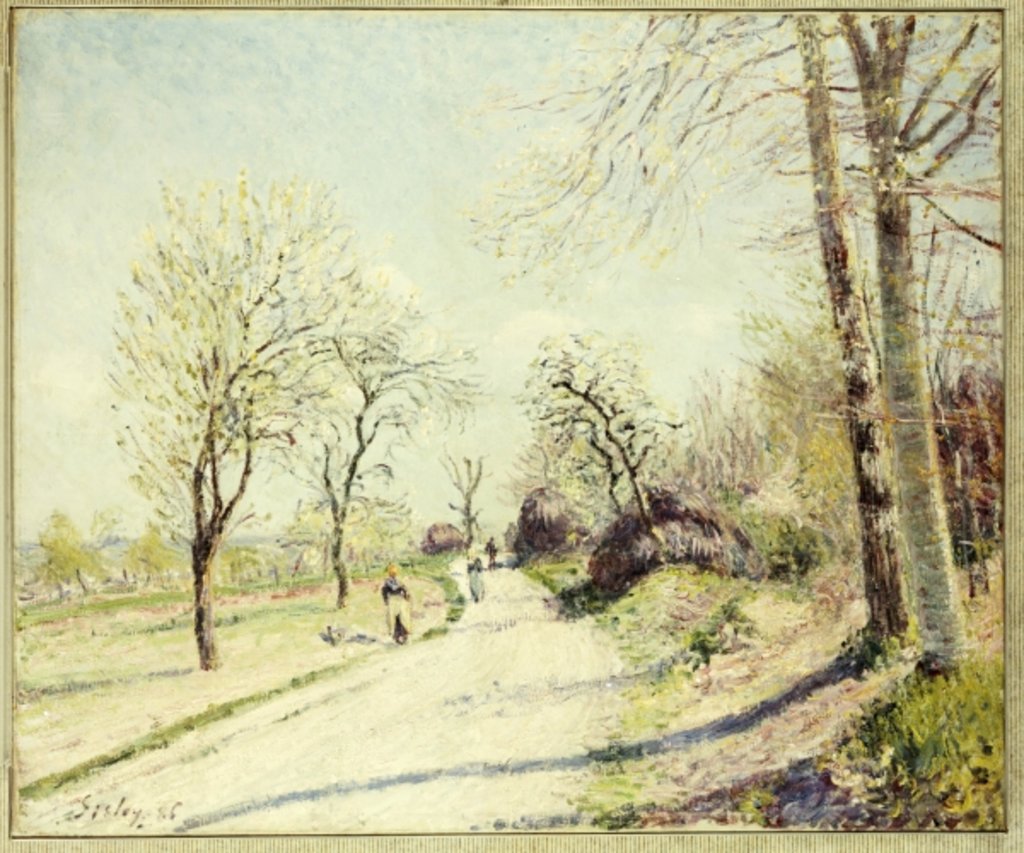 Detail of The Road from Veneux to Moret on a Spring Day, 1886 by Alfred Sisley
