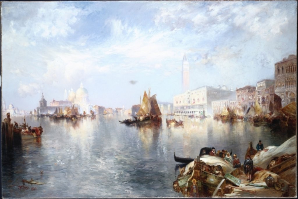 Detail of Venetian Grand Canal, 1889 by Thomas Moran