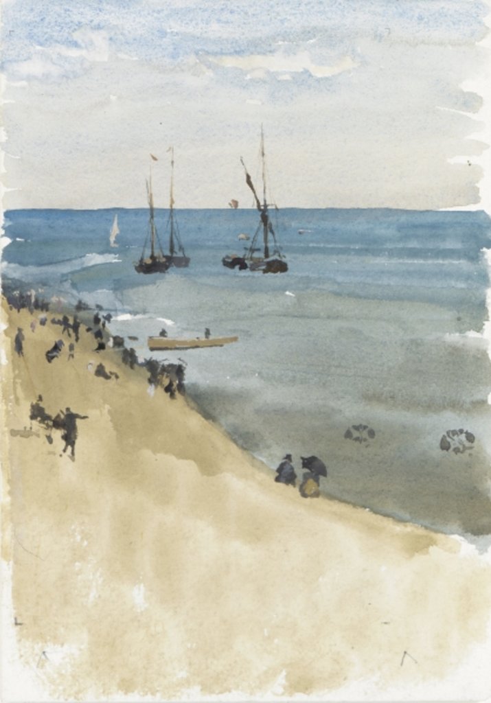 Detail of Green and Silver - The Bright Sea, Dieppe, c.1883-85 by James Abbott McNeill Whistler