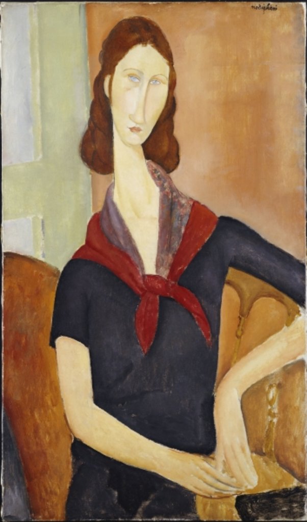 Detail of Jeanne Hebuterne 1919 by Amedeo Modigliani